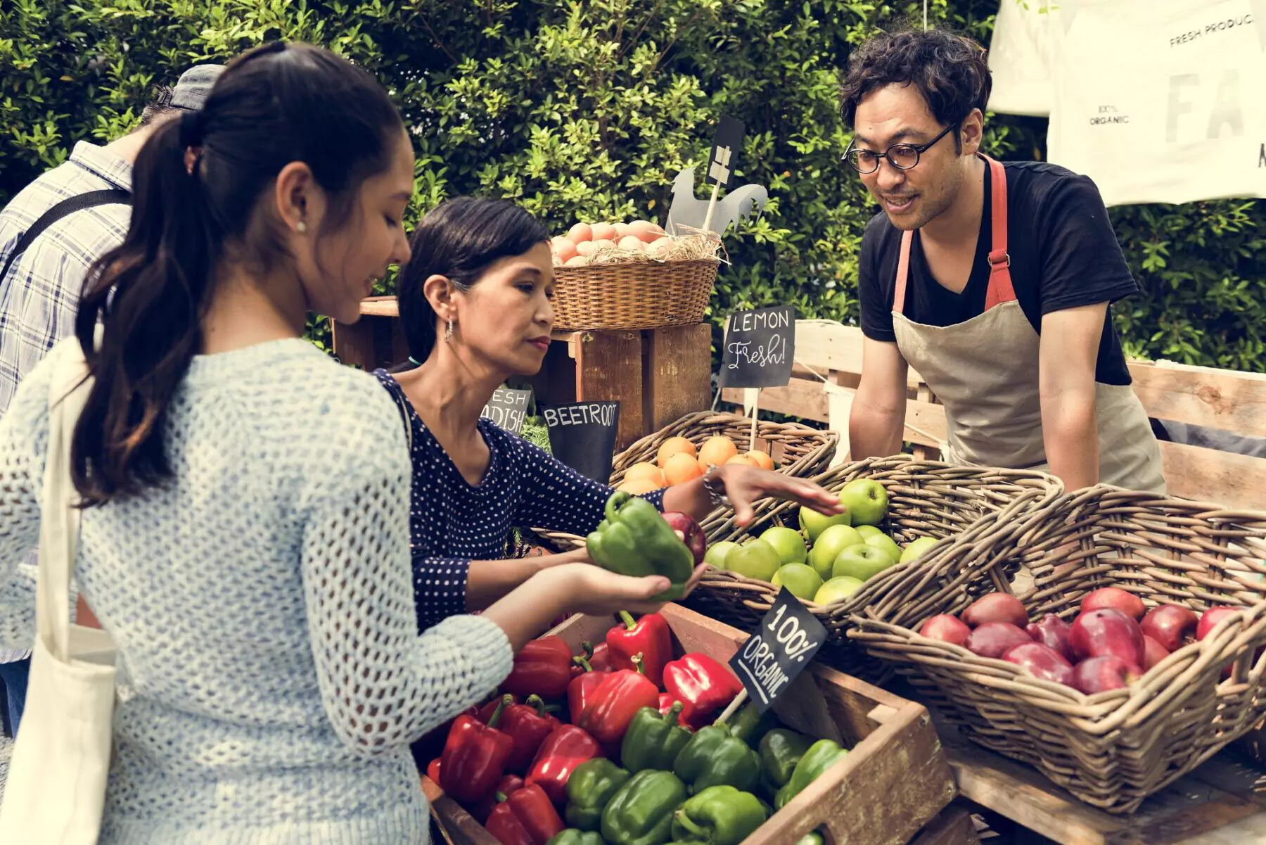 Fruit stand at a farmers market